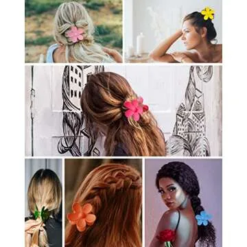 Flower Claw Clips for Hair Set of 8 – Strong Hold & Stylish