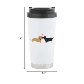 CafePress Dachshund Smooch Travel Mug - Insulated 20 oz