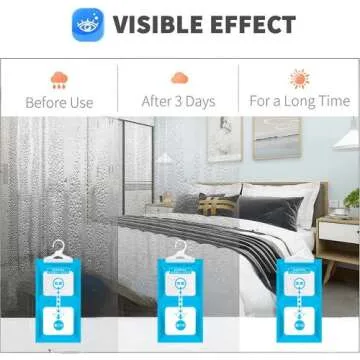 Bagus Hanging Moisture Absorber Bags - Fragrance-Free Dehumidifier for Closets, Bathrooms, RVs, Boats, and Storage Spaces, Compact Design with 12.5 Oz High-Capacity Absorption.