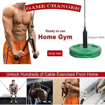 SYL Fitness Cable Pulley System Gym Equipment, Squat Rack Accessories for LAT Pulldown - DIY Home Gy...