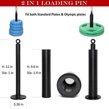 SYL Fitness Cable Pulley System Gym Equipment, Squat Rack Accessories for LAT Pulldown - DIY Home Gym Cable Machine - Weight Plates Loading Pin (Cable Pulley System for 1IN and 2IN Plates)