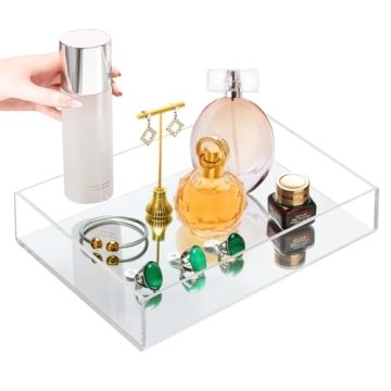 Elegant Bathroom Vanity Tray - Stylish Acrylic Mirrored Tray for Perfumes and Decor