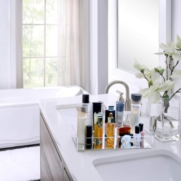 Elegant Bathroom Vanity Tray for Perfumes and Cosmetics