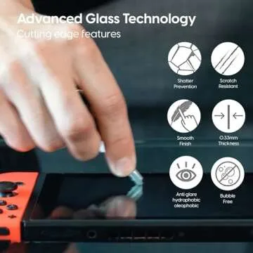TalkWorks Screen Protector Compatible with Nintendo Switch Lite - Scratch, Crack, and Shatter Resistant-Ultra-Thin HD Touchscreen Tempered Glass, See-Through Cover & Easy Installation 2 Count (Pack of 1)