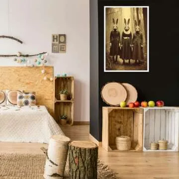 Dark Academia Decor Goth Room Wall Art Decor Creepy Spooky Vintage Ghostface Posters Rabbit Cult of the Occult Forest 12X16inch Unframed