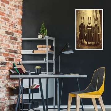 Dark Academia Decor Goth Room Wall Art Decor Creepy Spooky Vintage Ghostface Posters Rabbit Cult of the Occult Forest 12X16inch Unframed