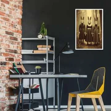 Dark Academia Decor Goth Room Wall Art Decor Creepy Spooky Vintage Ghostface Posters Rabbit Cult of the Occult Forest 12X16inch Unframed