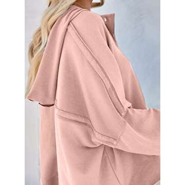 Dokotoo Hooded Sweatshirts for Women Loose Fit Hoodies Casual V Neck Button Up Fall Crop Pullover Sw...