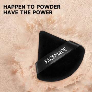 FACEMADE 6 Pieces Face Powder Puff with a Travel Case, Soft Makeup Puff with a Container, Triangle V...
