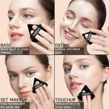 FACEMADE 6 Piece Powder Puff Set with Travel Case