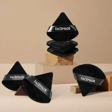 FACEMADE 6 Piece Powder Puff Set with Travel Case