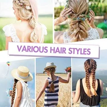 TsMADDTs Hair Loop Tool Set, 6Pack with 2Pairs French Braid Tool Loop 2Pcs Rat Tail Comb for Hair Styling, Purple&Pink