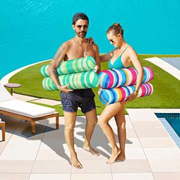 FindUWill 2 Pack Fabric Water Swimming Pool Floats Hammock, XL, Inflatable Multi-Purpose Water Hammocks Floaties (Saddle, Lounge Chair, Hammock, Drifter), Pool Float Lounger for Adults Vacation