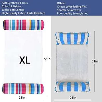 FindUWill 2 Pack Fabric Water Swimming Pool Floats Hammock, XL, Inflatable Multi-Purpose Water Hammocks Floaties (Saddle, Lounge Chair, Hammock, Drifter), Pool Float Lounger for Adults Vacation
