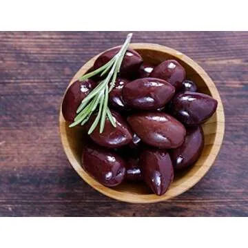 Krinos Kalamata Olives in Vinegar Brine and Olive Oil - Great for Slicing & Dicing and Creating Appetizers & Delicious Meals, 2lb Jar