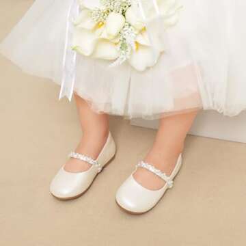 Stylish DREAM PAIRS Mary Jane Flats for Toddler Girls