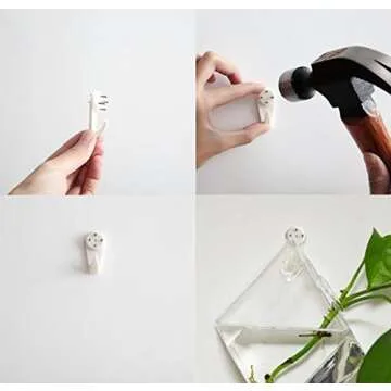 GeoTerrariums Diamond Terrariums Hanging Wall Planters, Clear Glass (7 x 5 inches), Pack of 4