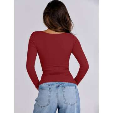 Trendy ANRABESS Womens Cutout Long Sleeve Tops for 2024