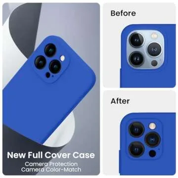 FireNova Designed for iPhone 13 Pro Max Case, Silicone [Camera Protection] Phone Case with [2 Screen Protectors], Soft Anti-Scratch Microfiber Lining Inside, 6.7 inch, Klein Blue