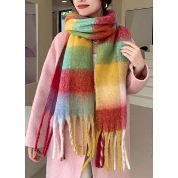 Wander Agio Winter Women Warm Scarf Long Shawl Large Scarves Cold Weather Thick Blanket Scarfs Color...