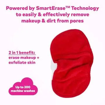 The Original MakeUp Eraser, Erase All Makeup With Just Water, Including Waterproof Mascara, Eyeliner, Foundation, Lipstick, and More (Love Red)