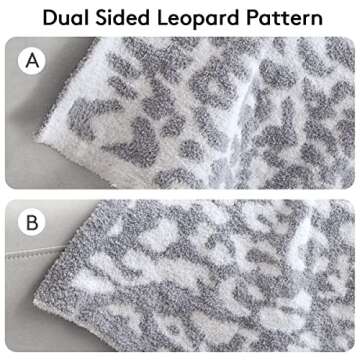 MH MYLUNE HOME Ultra Soft Leopard Throw Blanket (50x60 inches) Microfiber Blanket Plush Warm Reversi...