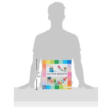 DCWV Diecuts With a View, 30 Sheets 12x12, Glitter Brights Cardstock, Variety Pack, Pink, Blue, Green, Purple, Gold and More, Perfect for Cutting Machines, Crafts and Art Projects