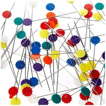 Wrights Flower Head Pins, 75-Pack - Vibrant and Convenient for Sewing