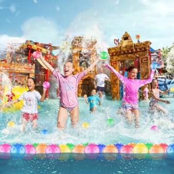 Reusable Water Balloons 24 Pack Instant Filling Self Sealing for Kids Outdoor, Refillable Magnetic W...