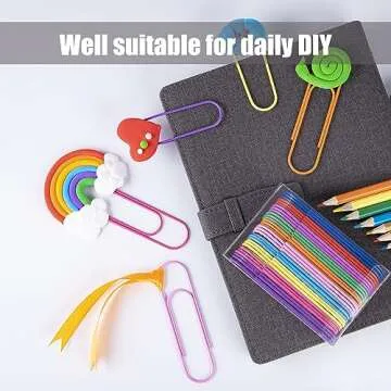 Large 4" Colored Paper Clips for Organizing Documents