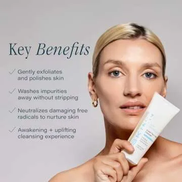 SKINN Daily Morning Face Wash, Green Tea + Mint Cleanser, 4oz - Gentle Exfoliating Facial Cleanser for All Skin Types - Formulated with Antioxidant & Botanical Oils & Salicylic Acid