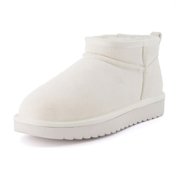 CUSHIONAIRE Women's Genuine Suede Ankle Snow Boots with Faux Shearling Lining