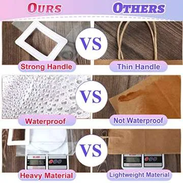 15 Pack Clear Gift Bags with Handles Transparent PVC Gift Bag Heavy Duty Gift Wrap Bags Large Reusable Plastic Bags for Bridal Party Baby Shower Wedding Birthday Shopping Bag (7 x 8 x 4 Inch, White)