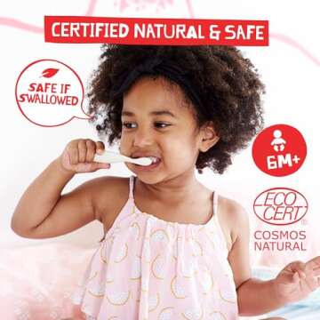Jack N' Jill Natural Toothpaste for Babies & Kids - Fluoride Free Strawberry, 1.76 oz