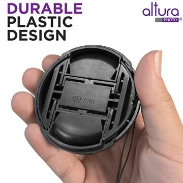 Altura Photo 49mm Lens Cap - 2 Pack Canon Cover for EOS M50 M M2 M3 M5 M6 M10 M100 M200 R50 R100 with EF-M 15-45mm f3.5-6.3, EF 50mm f/1.8 STM, RF-S18-45mm F4.5-6.3 IS STM Lenses and More