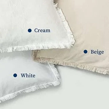ZWJD 24x24 Cream Pillow Covers with Fringe Set of 2
