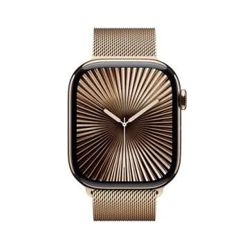 Apple Watch Series 10 [GPS + Cellular 46mm] with Gold Titanium Case with Gold Milanese Loop - M/L. F...