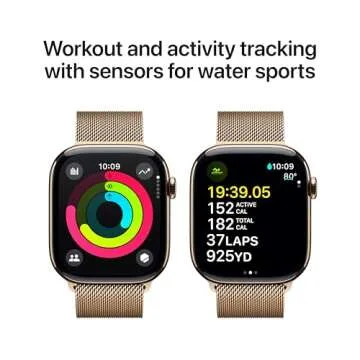Apple Watch Series 10 [GPS + Cellular 46mm] with Gold Titanium Case with Gold Milanese Loop - M/L. Fitness Tracker, ECG App, Always-On Retina Display, Carbon Neutral with AppleCare+ (2 Years)