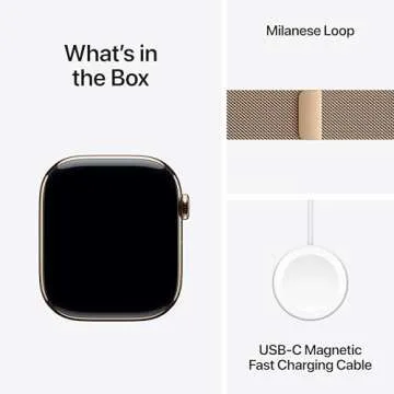 Apple Watch Series 10 [GPS + Cellular 46mm] with Gold Titanium Case with Gold Milanese Loop - M/L. Fitness Tracker, ECG App, Always-On Retina Display, Carbon Neutral with AppleCare+ (2 Years)