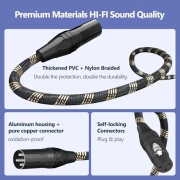 BGBGKK Durable 6ft XLR Microphone Cables for Professionals