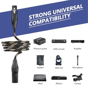 BGBGKK Durable 6ft XLR Microphone Cables for Professionals