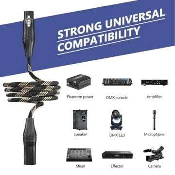 BGBGKK Durable 6ft XLR Microphone Cables for Professionals