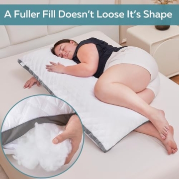 Oubonun Adjustable Loft Quilted Body Pillow for Comfort
