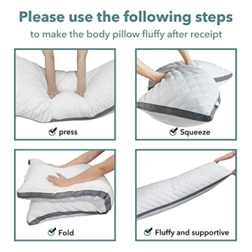 Oubonun Adjustable Loft Quilted Body Pillow for Comfort