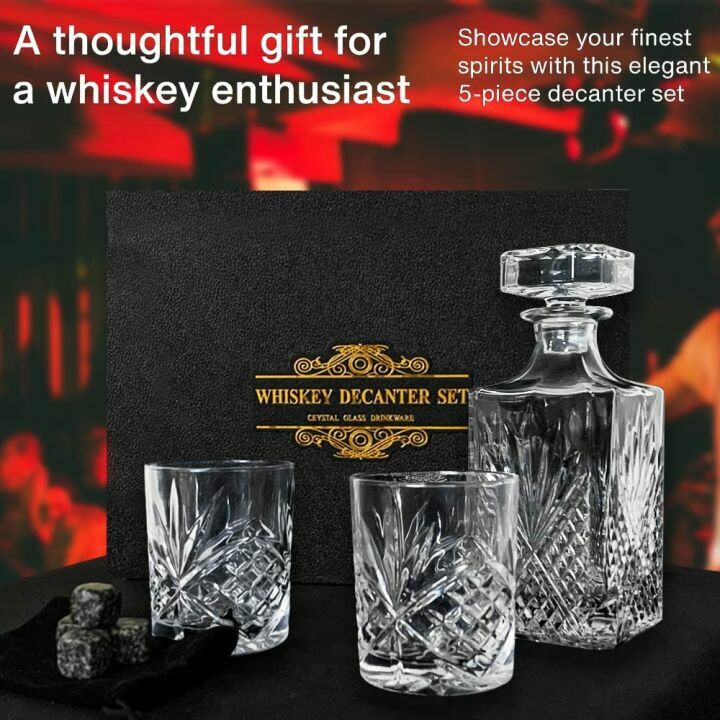CHRHZN Whiskey Decanter Set - Luxury Gift for Men