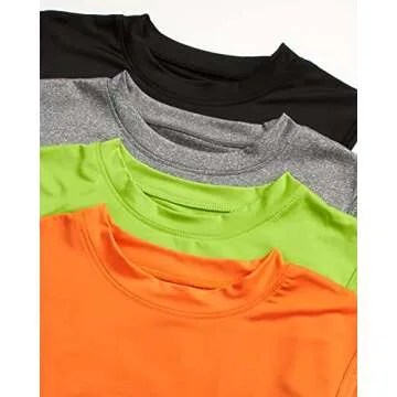 Boys Athletic Tank Tops - 4 Pack Dry-Fit Performance Shirts