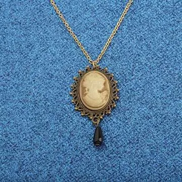 WUSUANED Retro Victorian Necklace Cameo Pendant Necklace Gothic Vintage Gifts Halloween Party gift (...