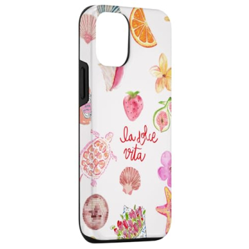 Stylish iPhone 12/12 Pro Summer Shells & Berry Case