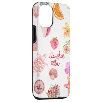 Stylish iPhone 12/12 Pro Summer Shells & Berry Case