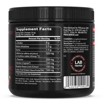 PEScience Prolific Pre Workout for Energy & Pump